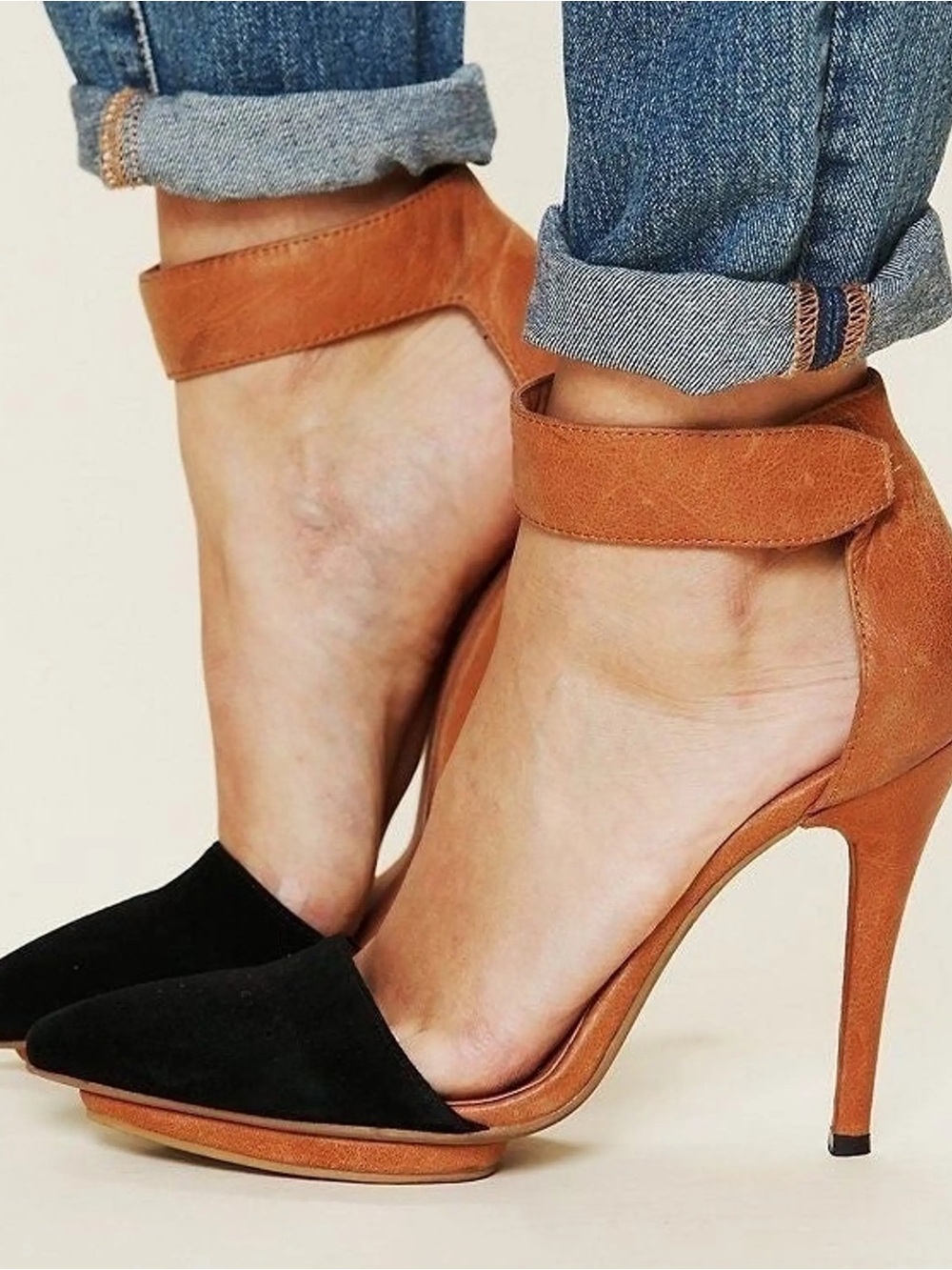 Jeffrey Campbell x Free People Solitaire Heels Brown Black Size 7 - Picture 6 of 6